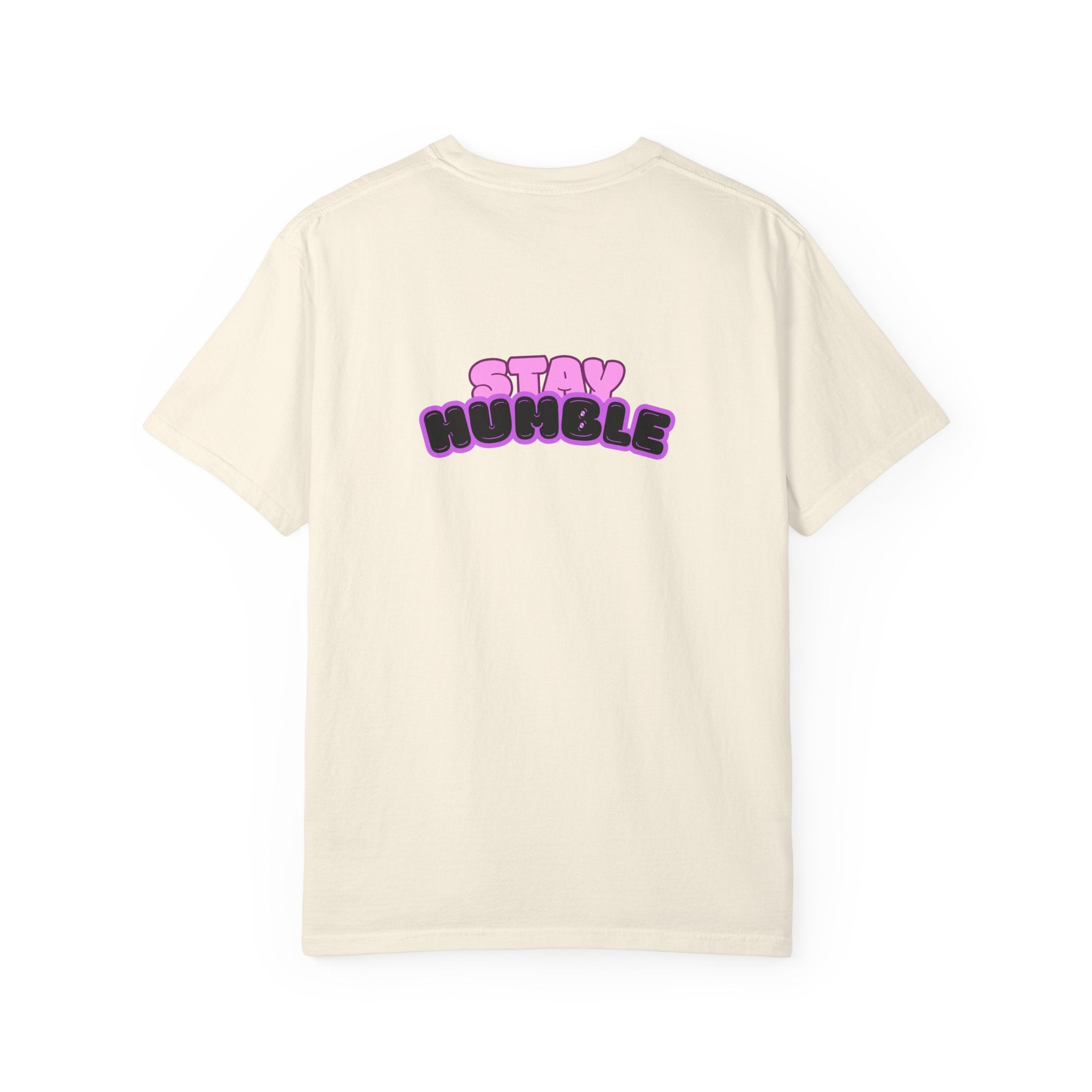 Stay Humble Graphic T-Shirt — Retro Pink & Black Text Tee