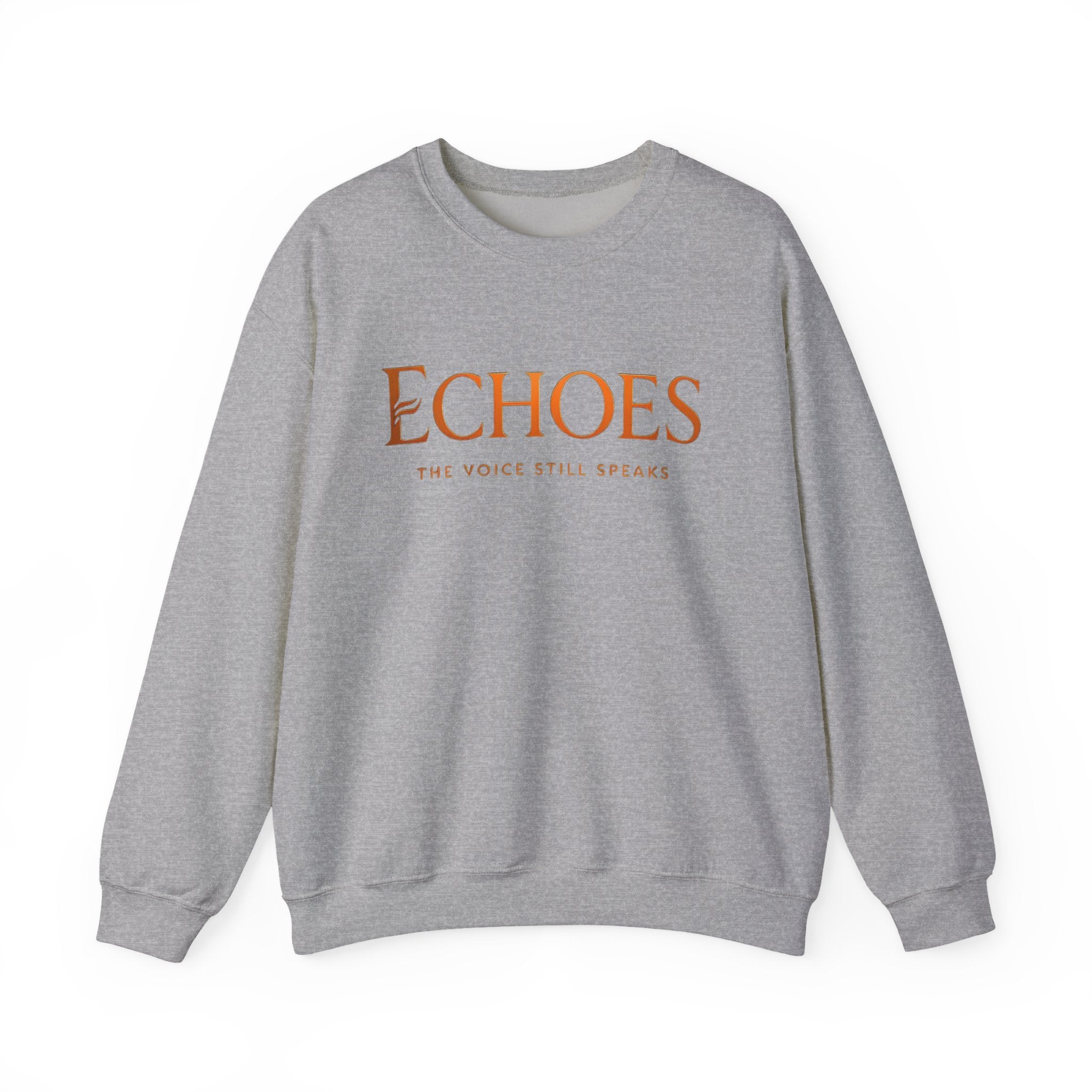 Echoes Crewneck Sweatshirt — "Echoes: The Voice Still Speaks" Minimal Graphic