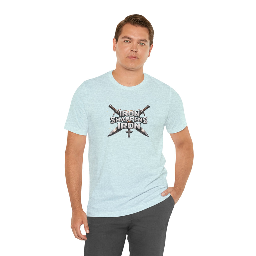Iron Sharpens Iron T-Shirt — Christian Faith Cross & Swords Tee