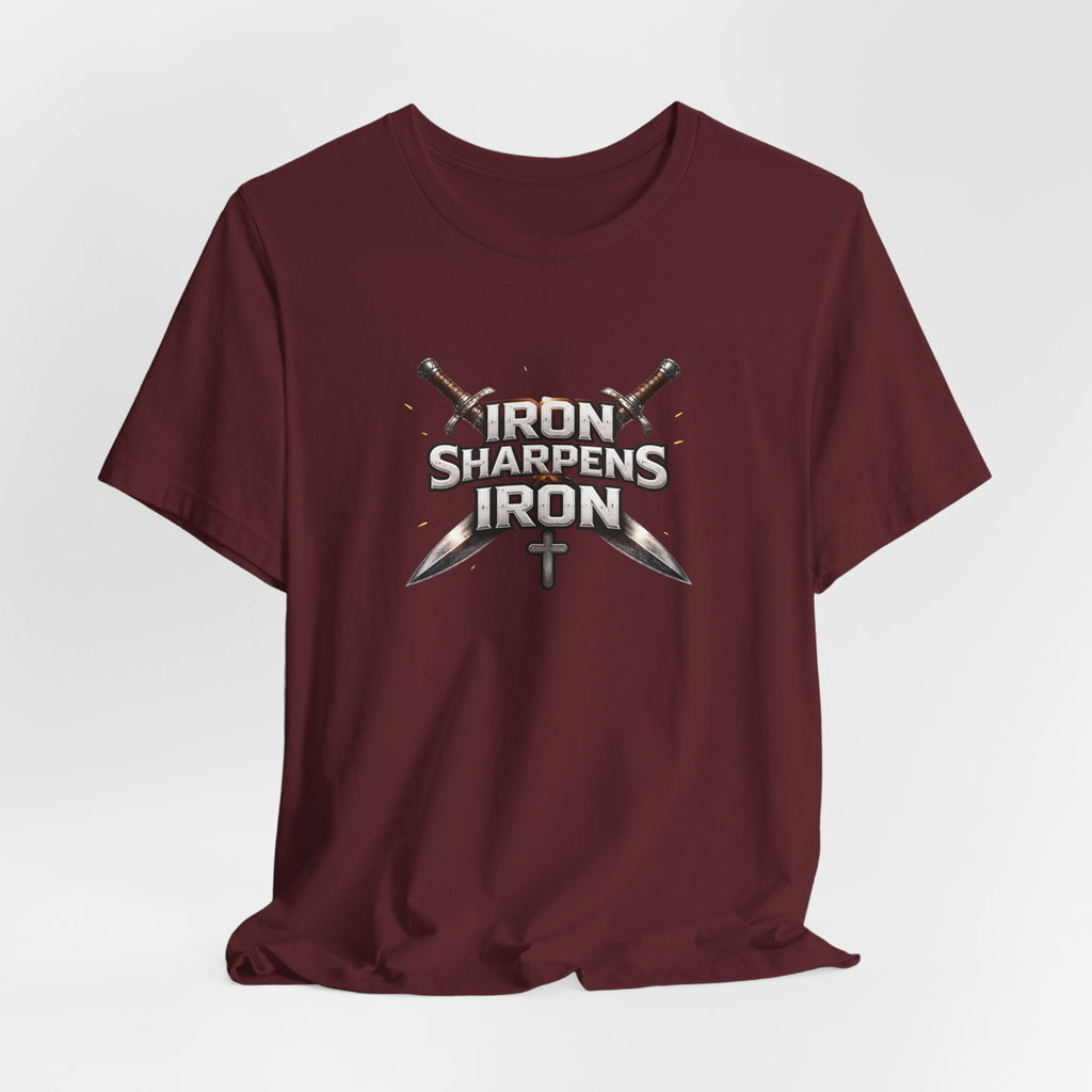 Iron Sharpens Iron T-Shirt — Christian Faith Cross & Swords Tee