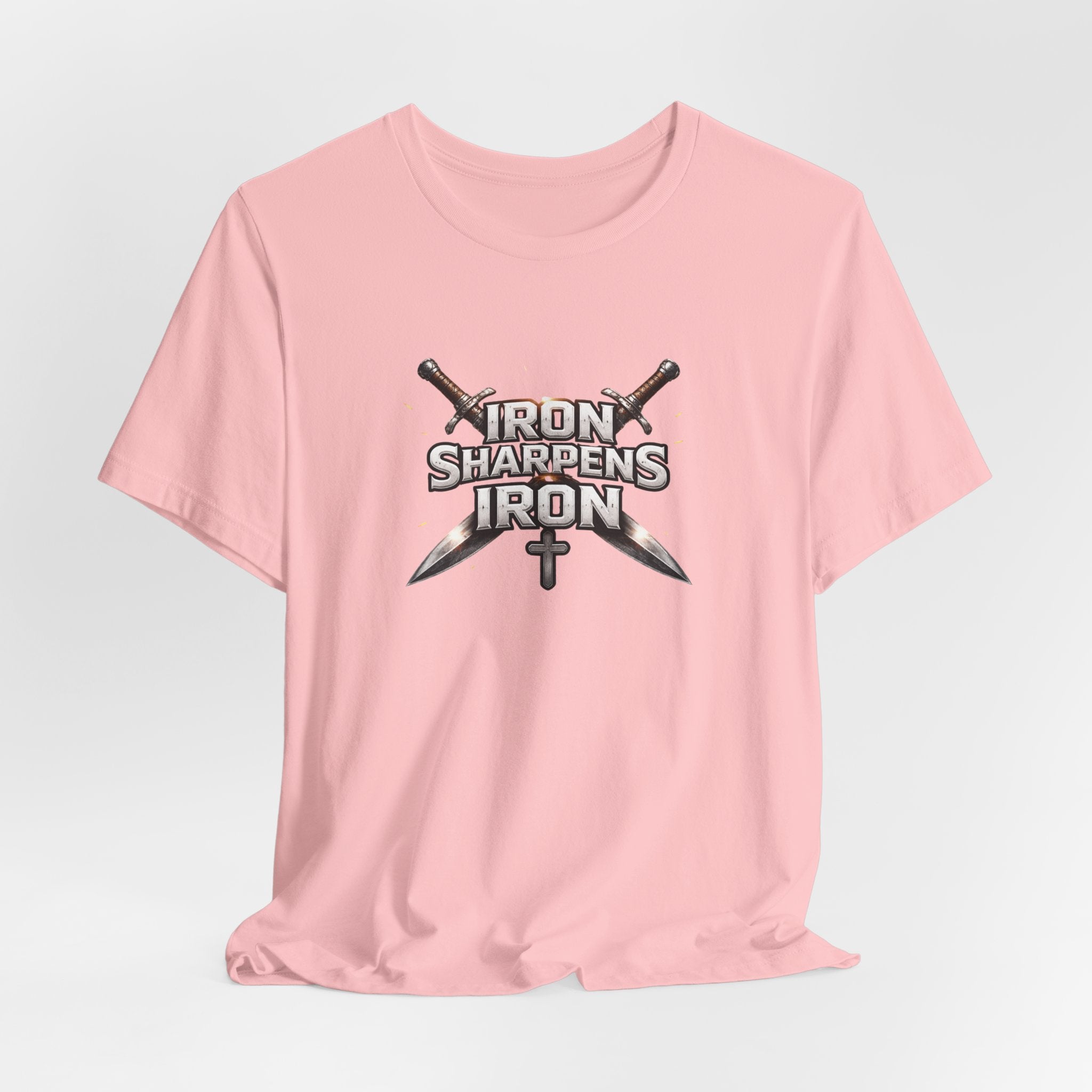 Iron Sharpens Iron T-Shirt — Christian Faith Cross & Swords Tee