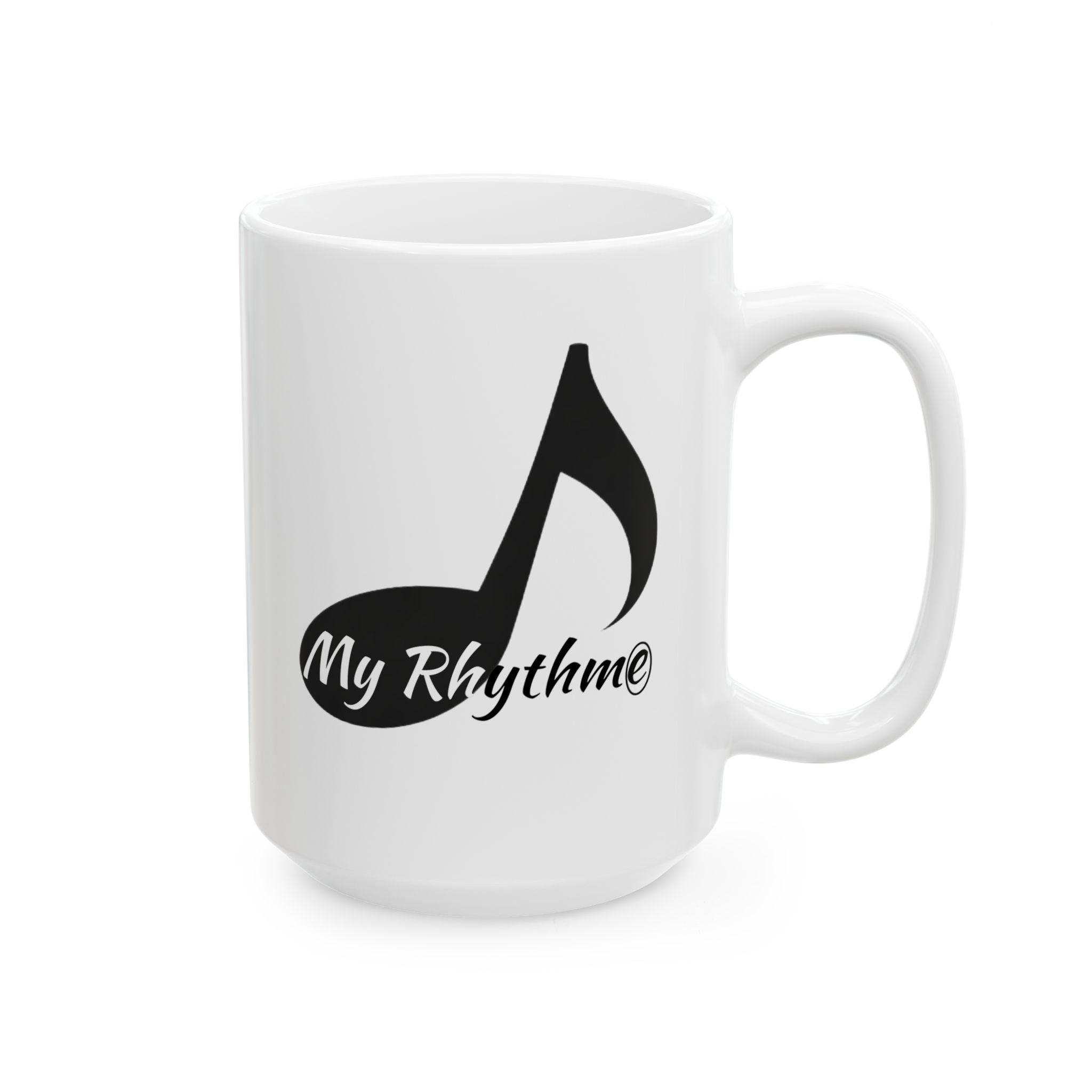 Coffee Mug — 'My Rhythme' Black Flame Teardrop Design (11oz, 15oz)