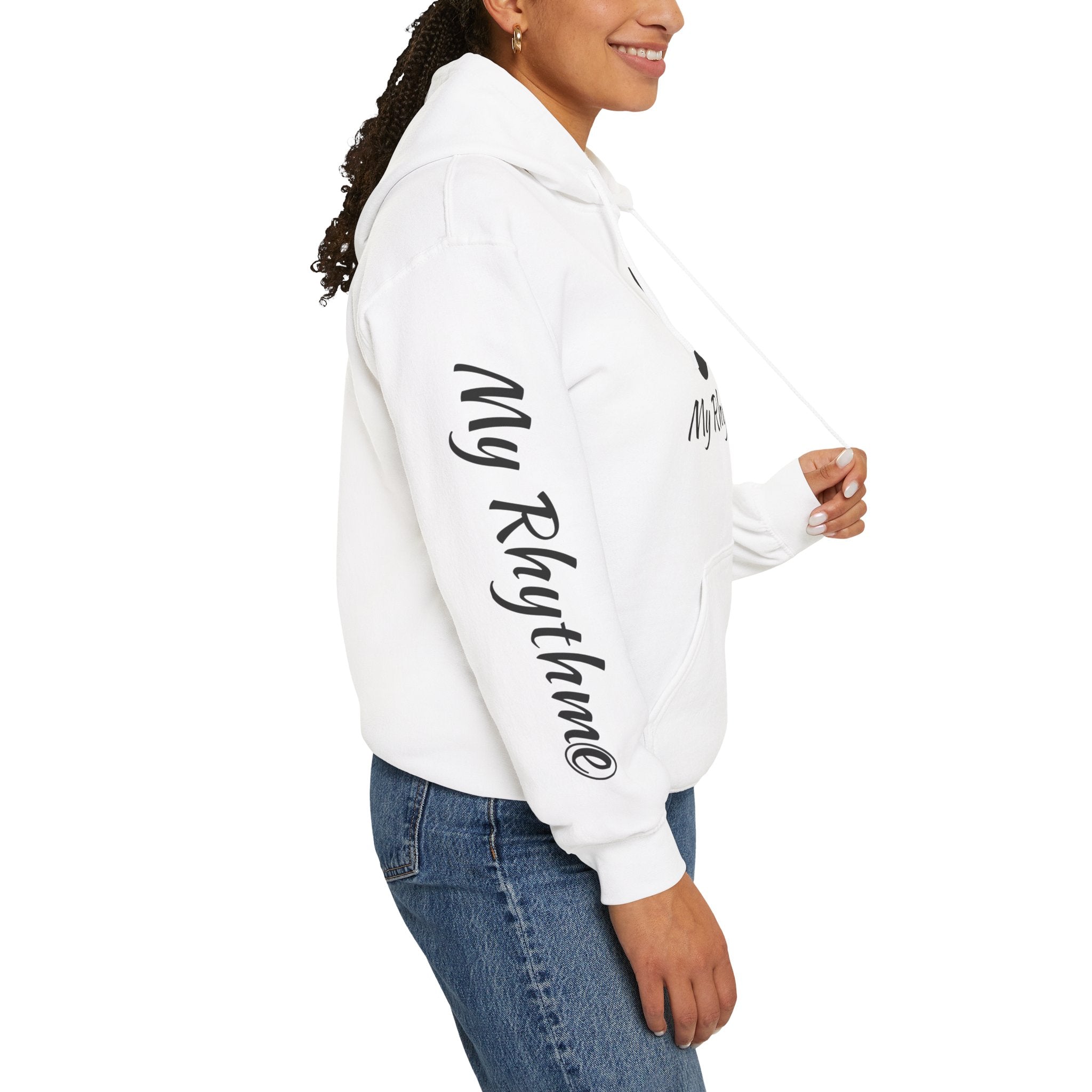 Rhythmic Note Hoodie — "My Rhythme" Music-Inspired Pullover