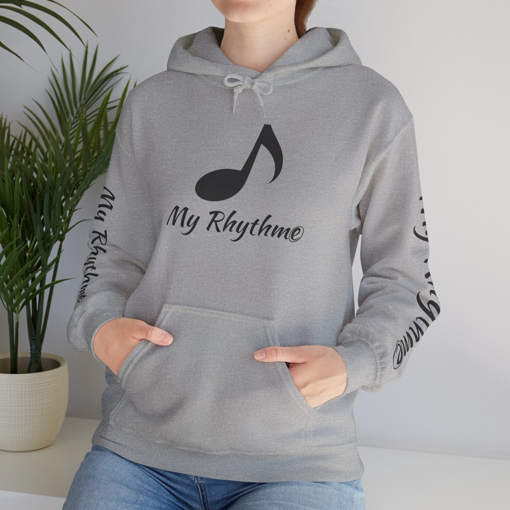 Rhythmic Note Hoodie — "My Rhythme" Music-Inspired Pullover