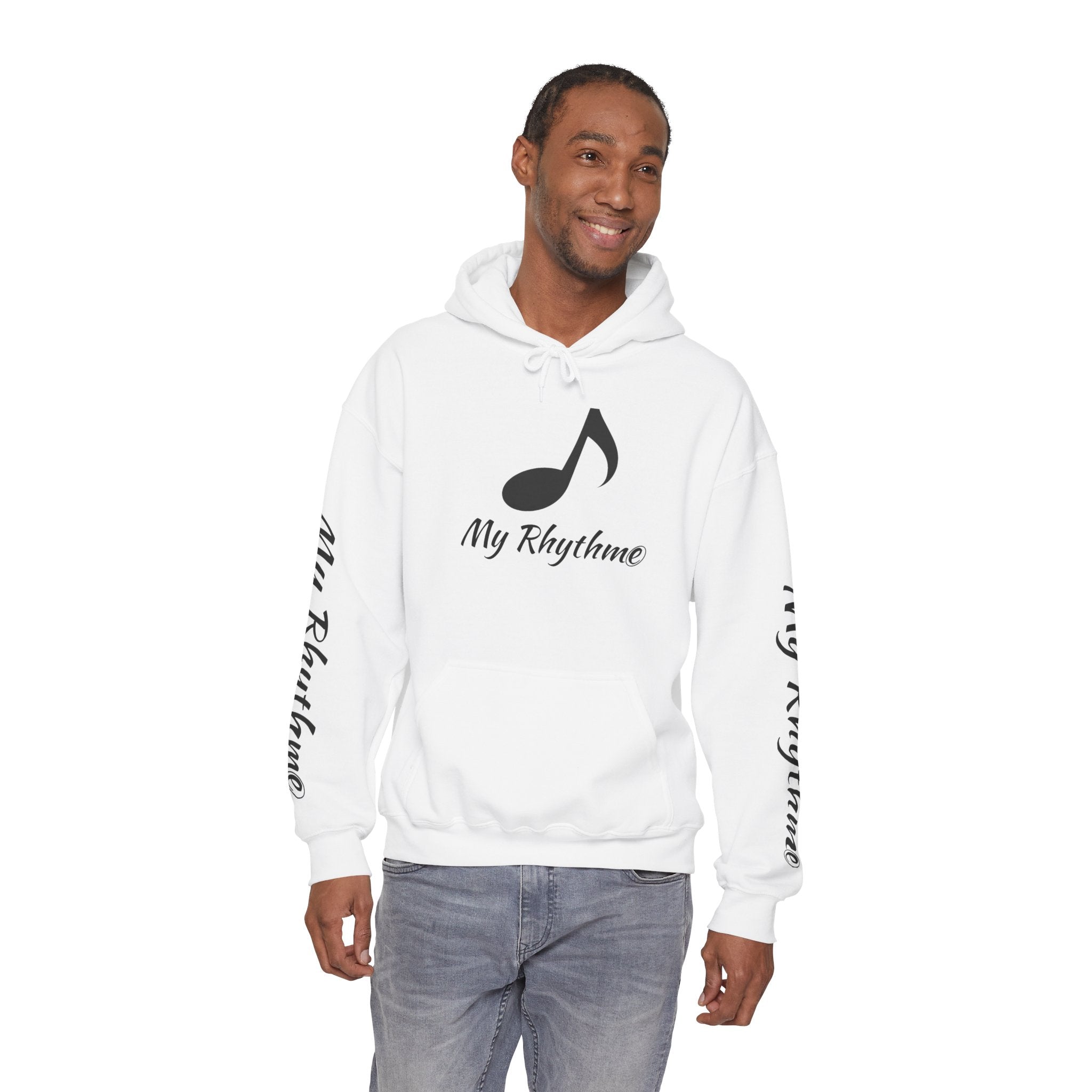 Rhythmic Note Hoodie — "My Rhythme" Music-Inspired Pullover